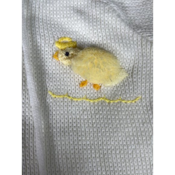 Vintage Baby Kisses Button Down Baby 3D Chick Bunting w/ Hoodie White Yellow - Picture 2 of 5